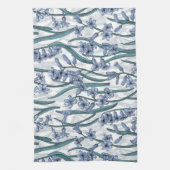 Linge De Cuisine Fleurs Blue Hyacinth sur blanc (Vertical)