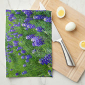 Linge De Cuisine Fleurs | Bluebonnets à Sunset Texas (Quart Plié)