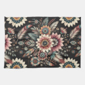 Linge De Cuisine Fleurs Boho du soir (Horizontal)
