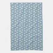 Linge De Cuisine Fleurs botaniques de style cottagecore bleu beige (Vertical)