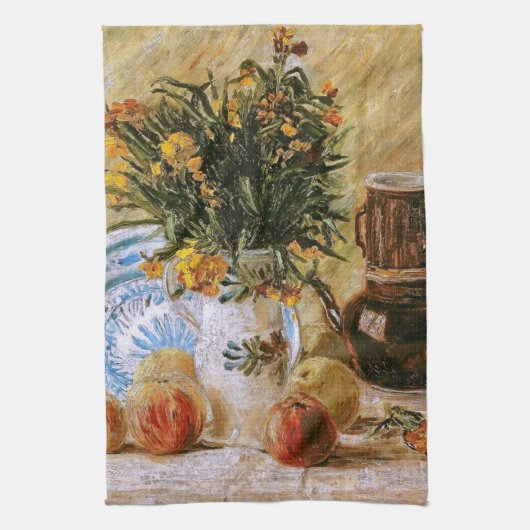 Linge De Cuisine Fleurs Café et Fruit Van Gogh Art (Vertical)