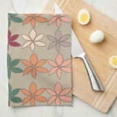 Linge De Cuisine Fleurs Colorées  (Quart Plié)