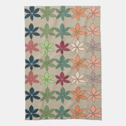 Linge De Cuisine Fleurs Colorées  (Vertical)