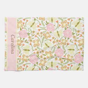 Linge De Cuisine Fleurs colorées avec papillons Nom du Motif