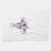 Linge De Cuisine Fleurs colorées Crâne Boho (Horizontal)