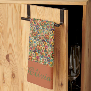 Linge De Cuisine Fleurs Cottagecore Jardin botanique monogramme
