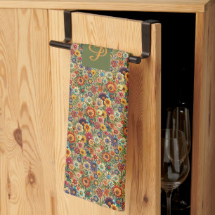 Linge De Cuisine Fleurs Cottagecore Jardin botanique monogramme
