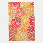 Linge De Cuisine Fleurs Dahlia, Motif De Fleurs, Dahlia Orange (Vertical)