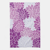 Linge De Cuisine Fleurs Dahlia, Motif De Fleurs, Dahlia Violet (Vertical)