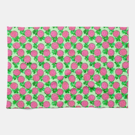 Linge De Cuisine Fleurs Dahlia rose fuchsia (Horizontal)