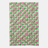 Linge De Cuisine Fleurs Dahlia rose fuchsia (Vertical)
