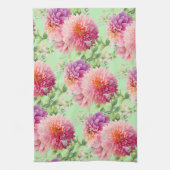 Linge De Cuisine Fleurs Dahlia Roses (Vertical)