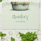 Linge De Cuisine Fleurs dans un pot Cozy Shabby Mignon (Plié)