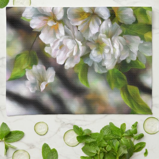 Linge De Cuisine Fleurs d'Apple (Plié)