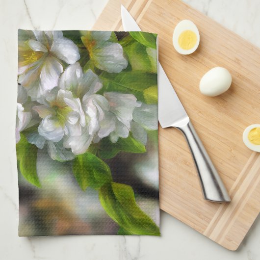 Linge De Cuisine Fleurs d'Apple (Quart Plié)