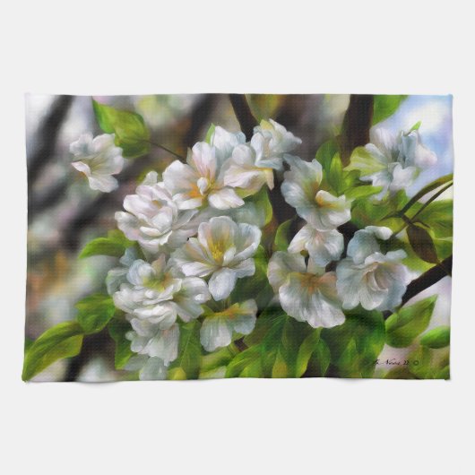 Linge De Cuisine Fleurs d'Apple (Horizontal)