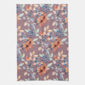 Linge De Cuisine Fleurs d'aquarelle et baies sur Mauve (Vertical)