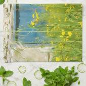 Linge De Cuisine Fleurs d'aquarelle jaune (Plié)