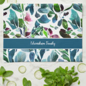 Linge De Cuisine Fleurs d'aquarelle nom du motif botanique monogram (Plié)