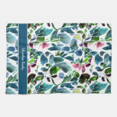 Linge De Cuisine Fleurs d'aquarelle nom du motif botanique monogram (Horizontal)