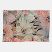 Linge De Cuisine Fleurs d'aquarelle Pastel (Horizontal)
