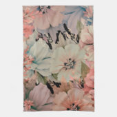 Linge De Cuisine Fleurs d'aquarelle Pastel (Vertical)
