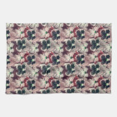 Linge De Cuisine Fleurs d'aquarelle rose, bordeaux (Horizontal)