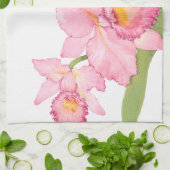 Linge De Cuisine Fleurs d'aquarelle rose exotique (Plié)