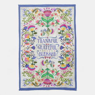Linge De Cuisine Fleurs d'art populaire Remerciements, Reconnaiss