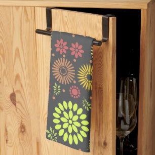 Linge De Cuisine Fleurs d'automne colorées dans des tons chauds