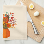Linge De Cuisine Fleurs d'automne modernes en Citrouille (Quart Plié)