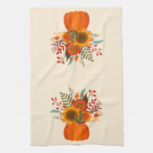 Linge De Cuisine Fleurs d'automne modernes en Citrouille