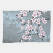 Linge De Cuisine Fleurs de cerisier bleu rose pâle (Horizontal)