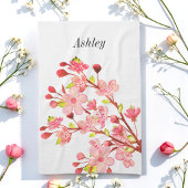 Linge De Cuisine Fleurs de cerisier rose blanc chic