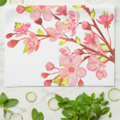 Linge De Cuisine Fleurs de cerisier rose blanc chic (Plié)