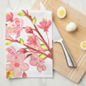 Linge De Cuisine Fleurs de cerisier rose blanc chic (Quart Plié)