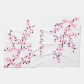 Linge De Cuisine Fleurs de cerisiers Floral rose blanc Personnalise (Horizontal)