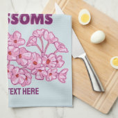 Linge De Cuisine Fleurs de cerisiers roses (Quart Plié)