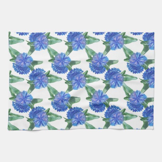Linge De Cuisine fleurs de couleur d'eau (Horizontal)