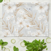 Linge De Cuisine Fleurs de crème blanche papillons bleus douche de (Plié)