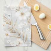Linge De Cuisine Fleurs de crème blanche papillons bleus douche de (Quart Plié)