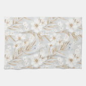 Linge De Cuisine Fleurs de crème blanche papillons bleus douche de (Horizontal)