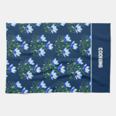 Linge De Cuisine Fleurs de Crocus Bleues (Horizontal)
