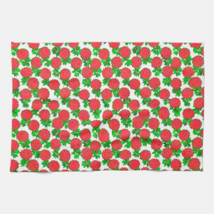 Linge De Cuisine Fleurs de dahlia en rouge profond