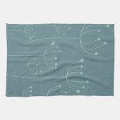 Linge De Cuisine Fleurs de Dandelion turquoises (Horizontal)