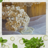 Linge De Cuisine Fleurs de dentelle de pays Mariage d'étable Enregi (Plié)