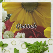 Linge De Cuisine Fleurs de gratitude jaune Daisy Photo (Plié)