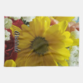 Linge De Cuisine Fleurs de gratitude jaune Daisy Photo (Horizontal)