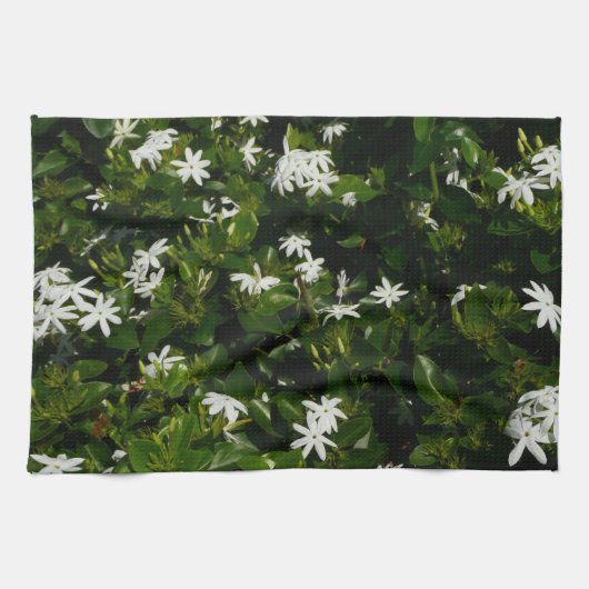 Linge De Cuisine Fleurs de jasmin Botanique tropicale florale (Horizontal)