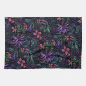 Linge De Cuisine Fleurs de jungle foncée (Horizontal)